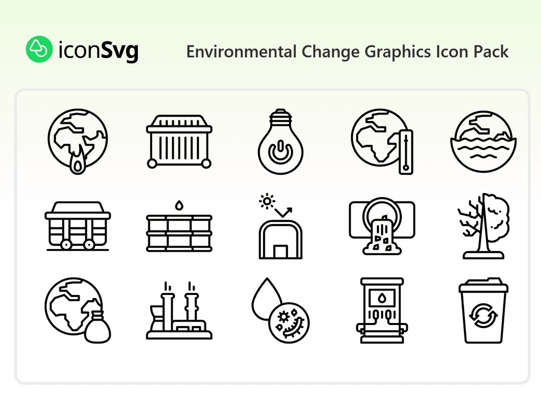 Grafiken zum Thema Umweltveränderung Symbol paket