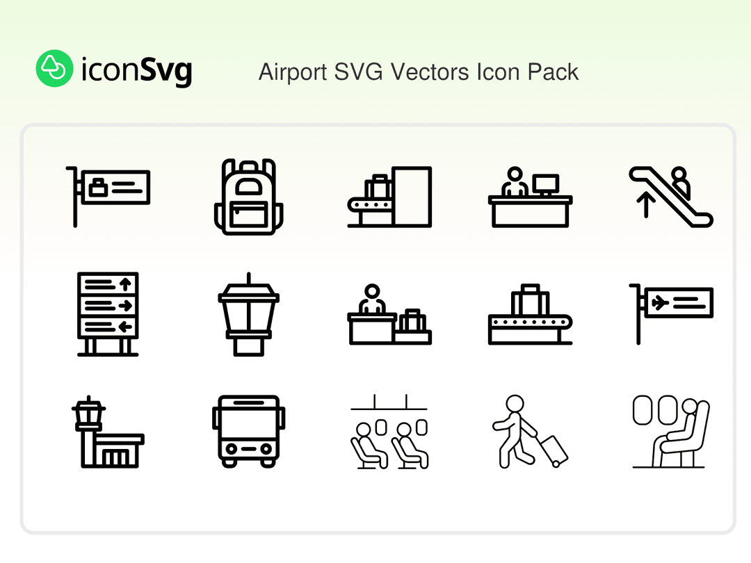 Airport SVG Vectors Icon Pack