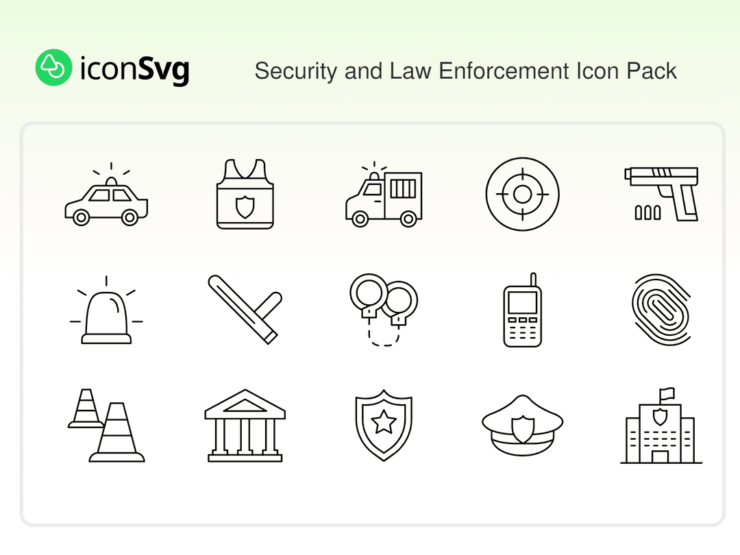 Security and Law Enforcement Icon Pack