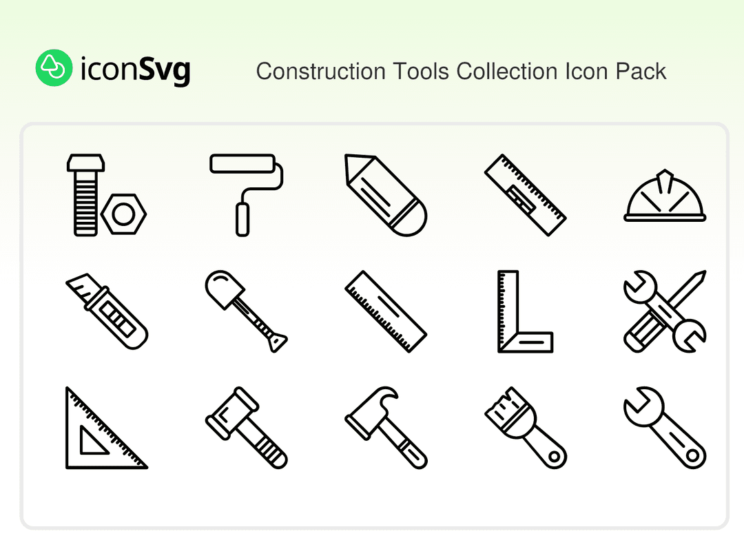 Свободный набор значков SVG Коллекция строительных инструментов