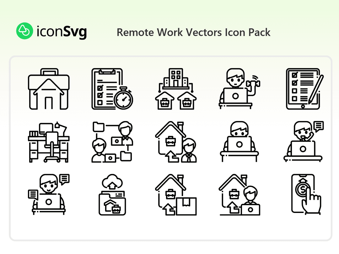 Remote Work Vectors Icon Pack