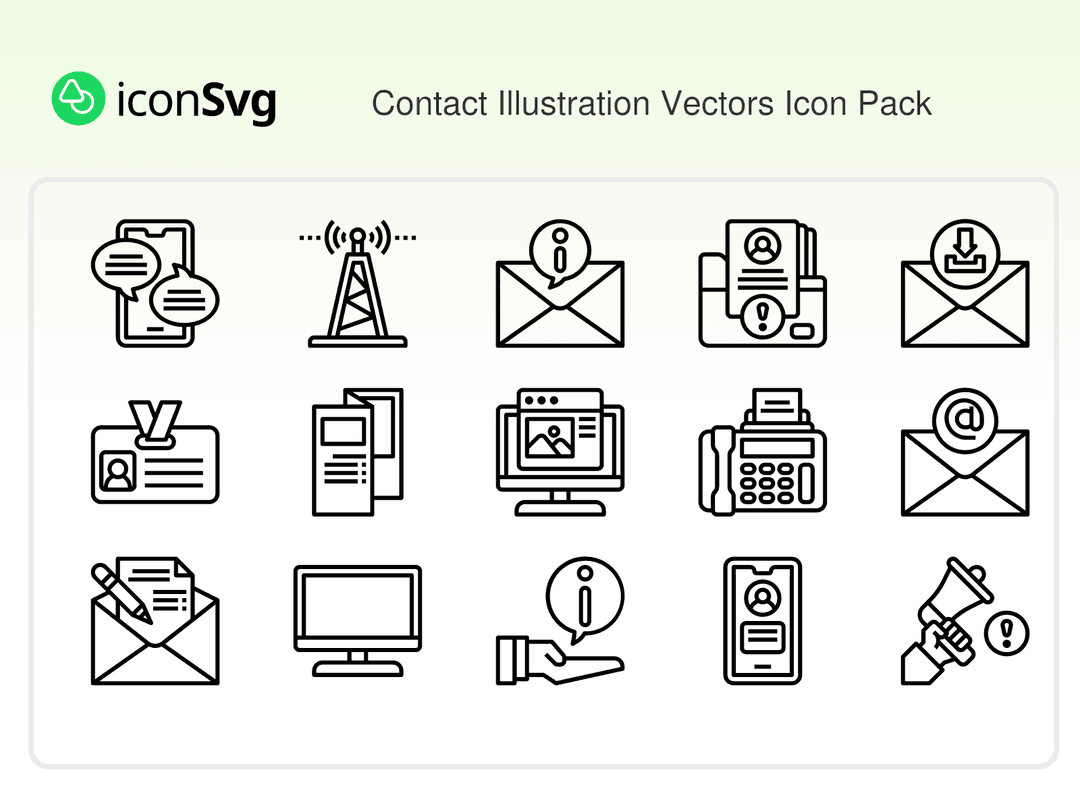 Kontakt-Illustrationsvektoren SVG Symbol paket