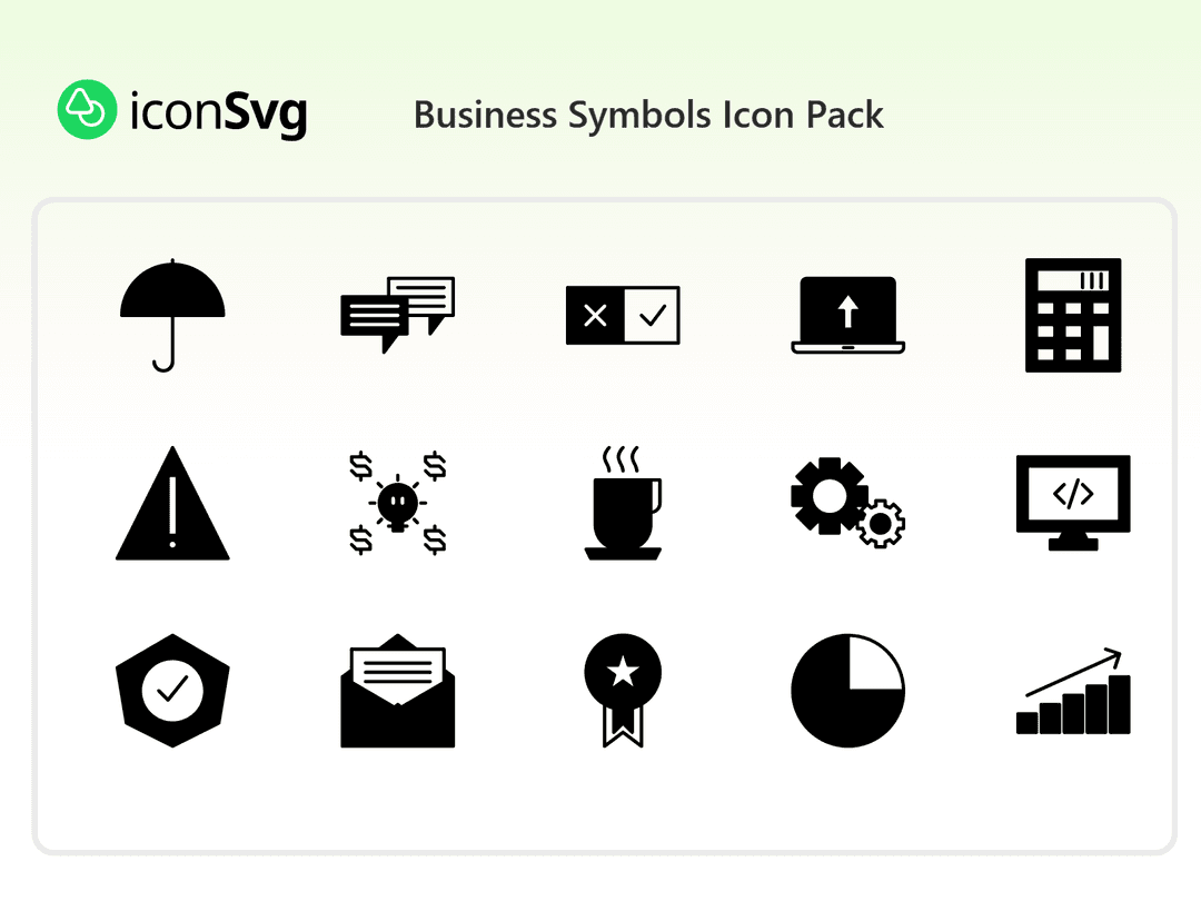 Business Symbols Filled Icon Pack