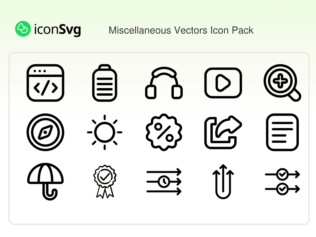 Miscellaneous Vectors Icon Pack