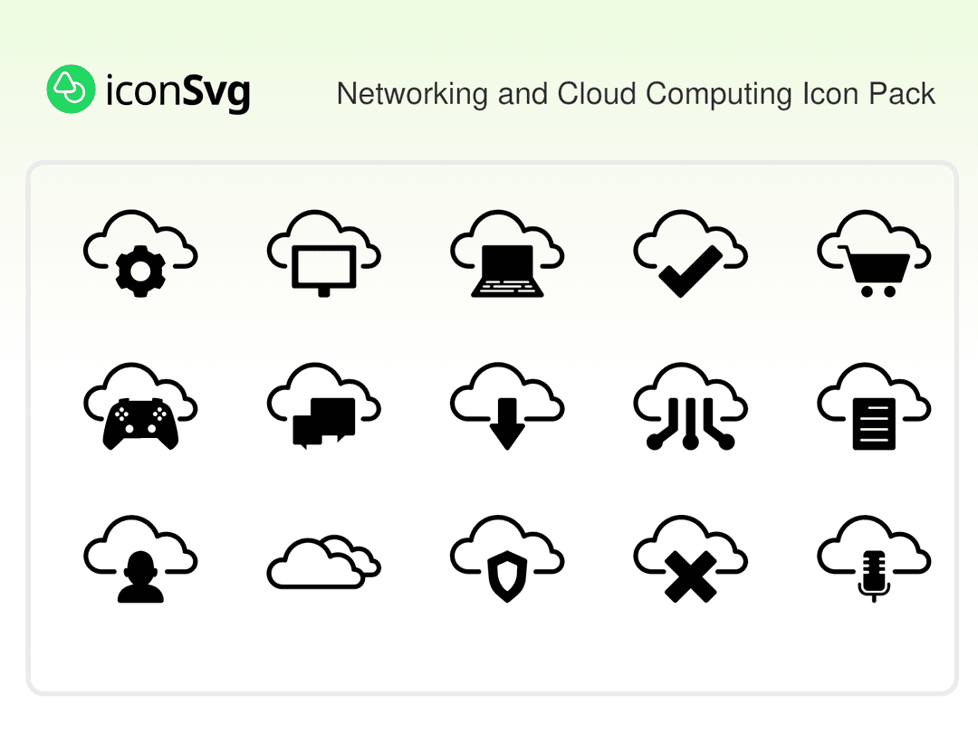 Свободный набор значков SVG Создание сетей и вычисление облаков