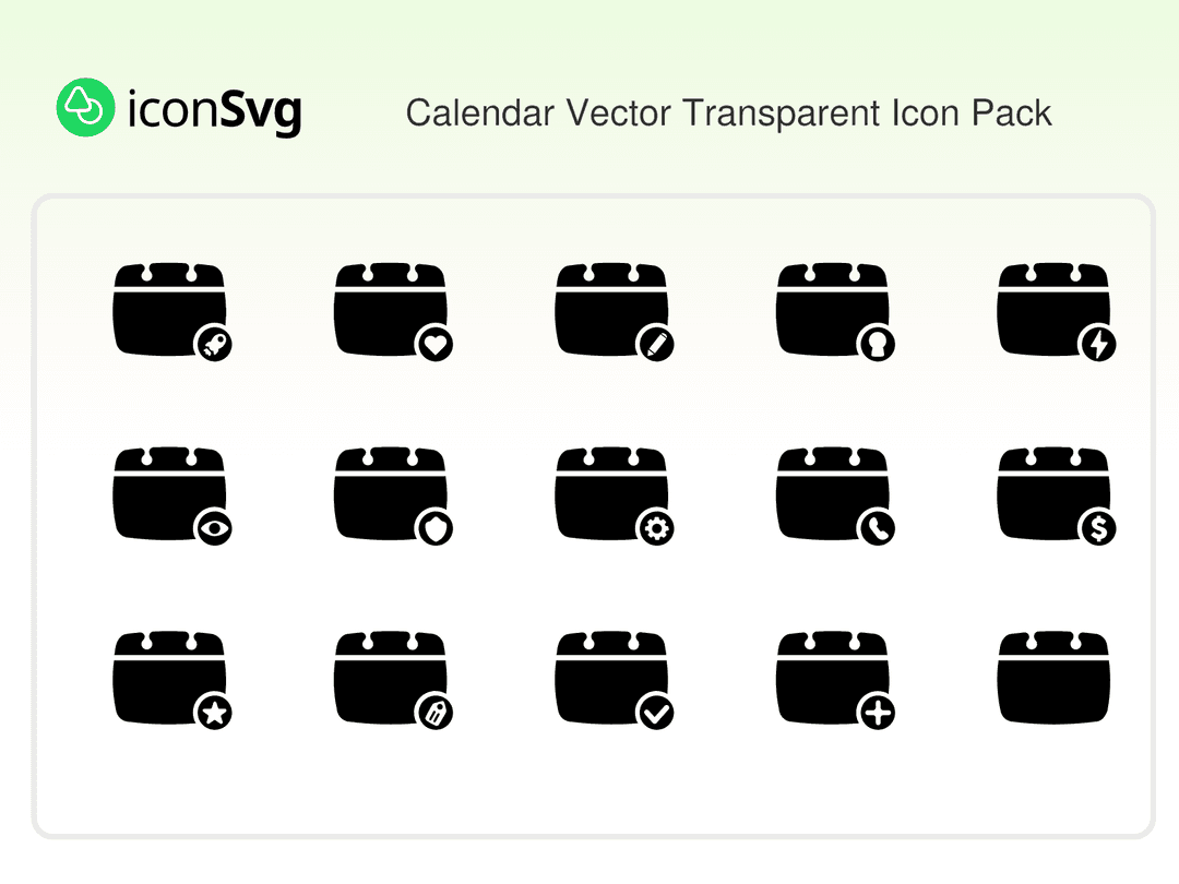 Kalendervektor transparent SVG Symbol paket