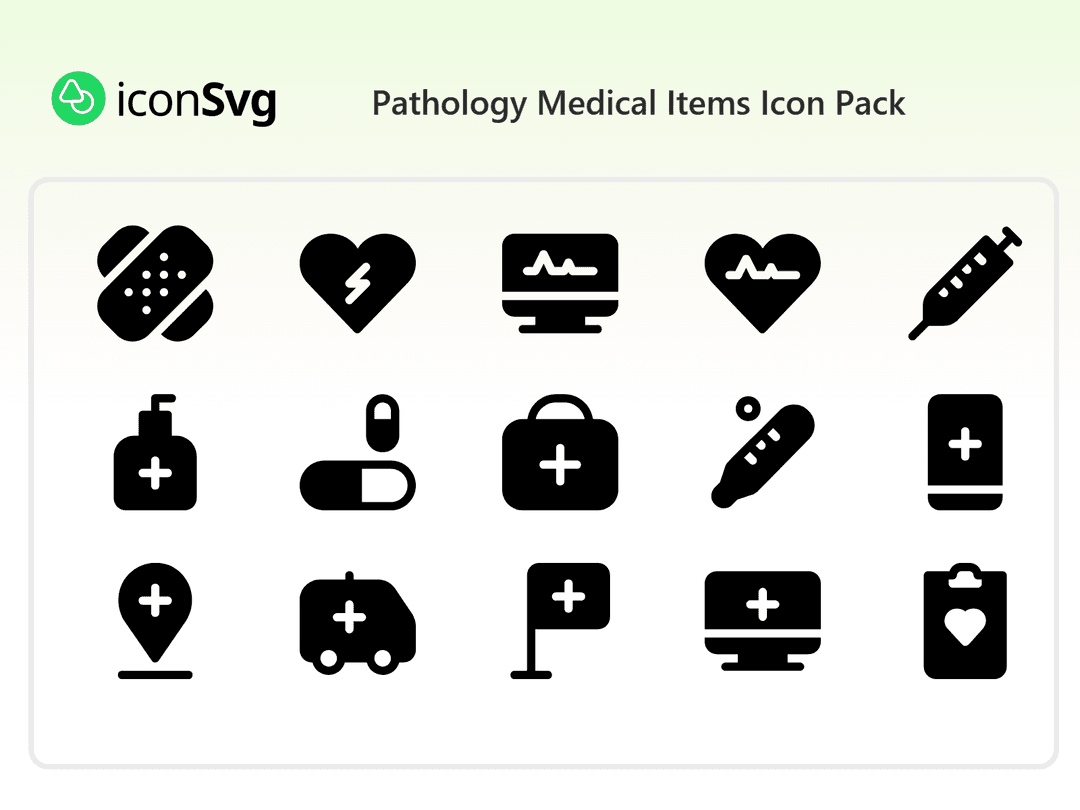 Pathology Medical Items Icon Pack