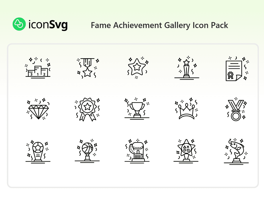 Fame Achievement Gallery Icon Pack