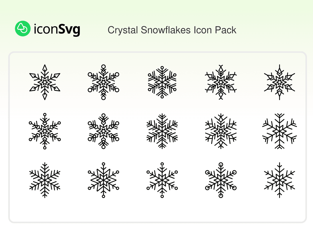 Kristall schneeflocken SVG Symbol paket