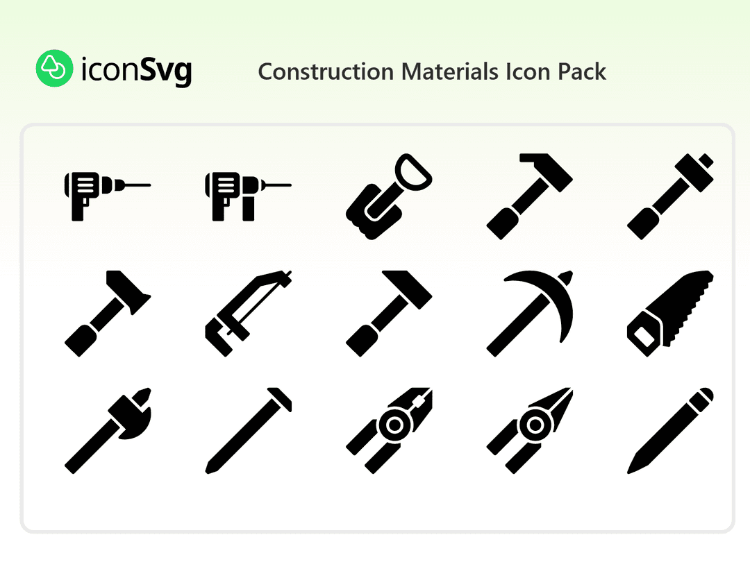 Construction Materials Icon Pack