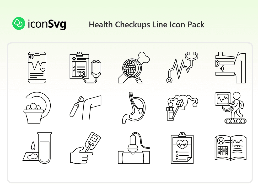 Health Checkups Line Icon Pack