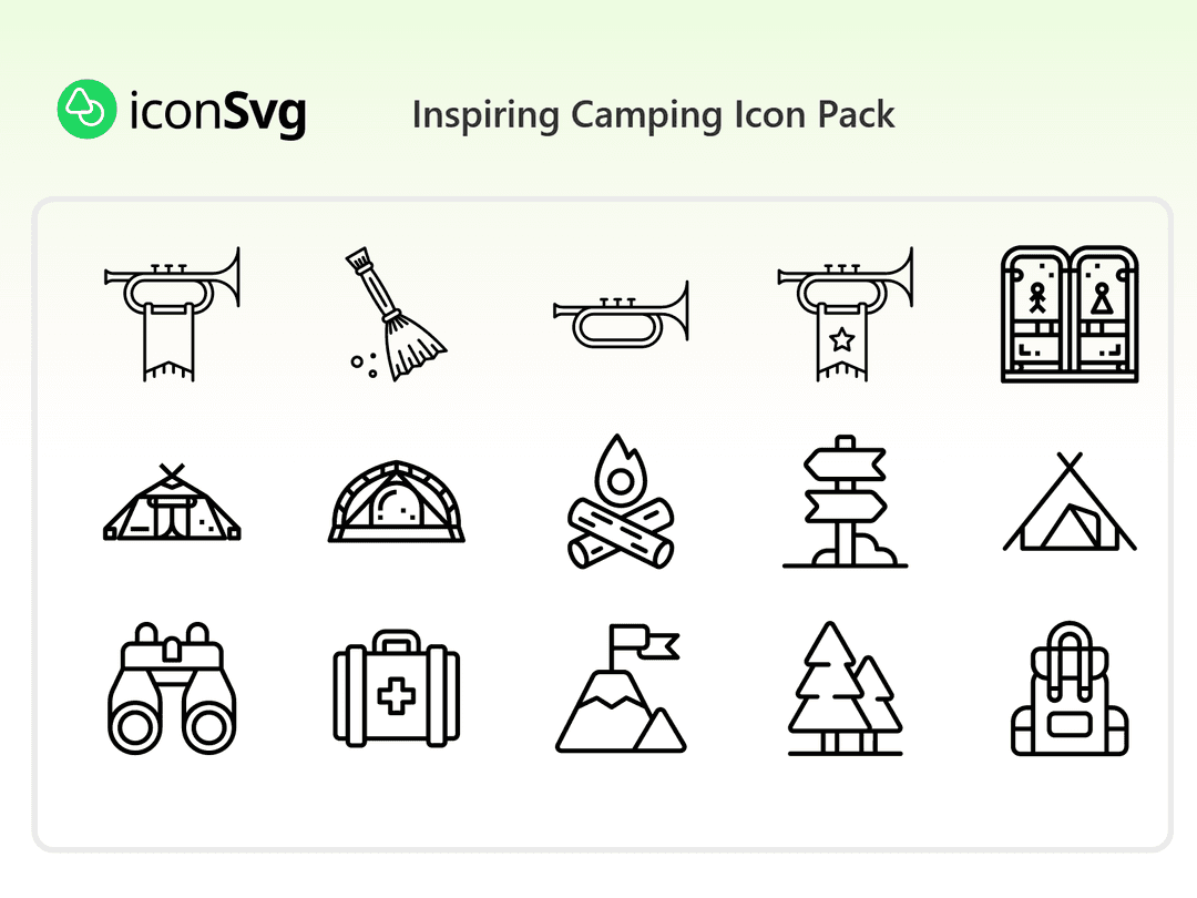Inspiring Camping Icon Pack