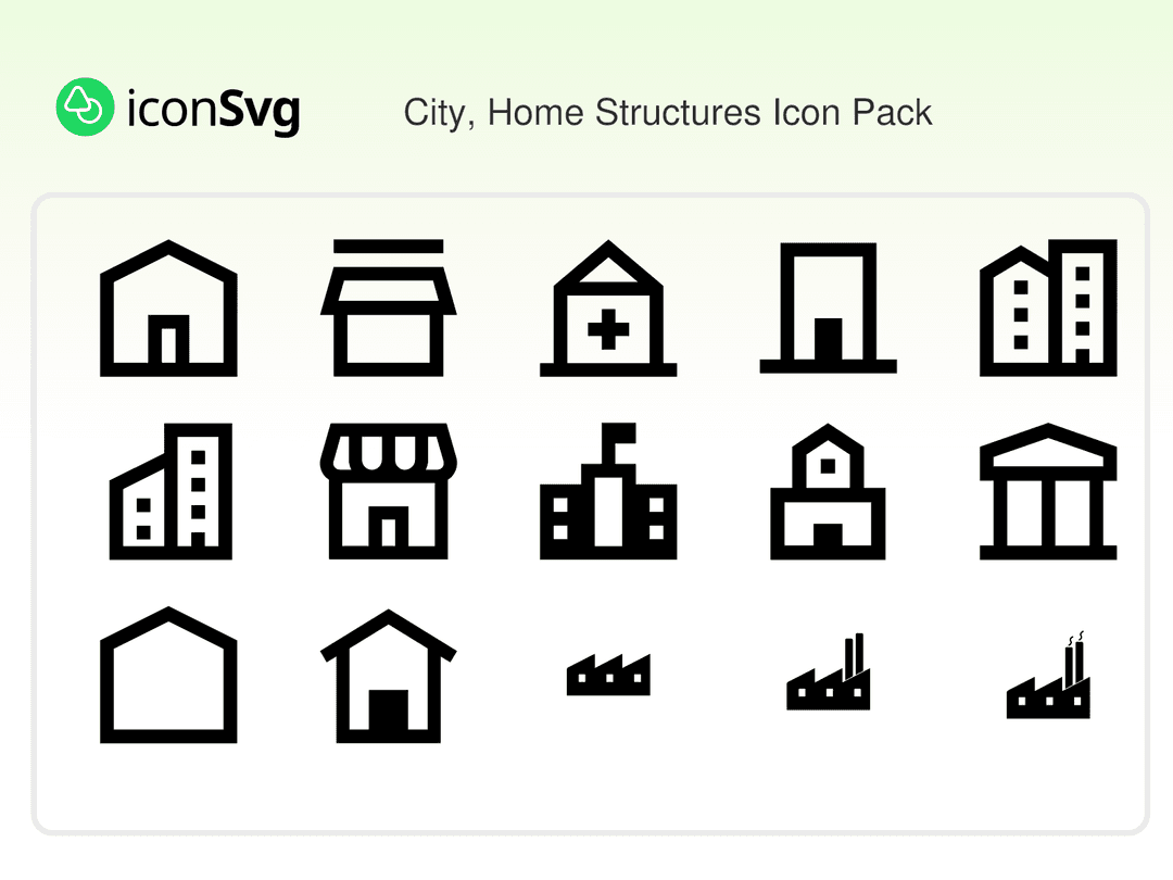 City, Home Structures Icon Pack