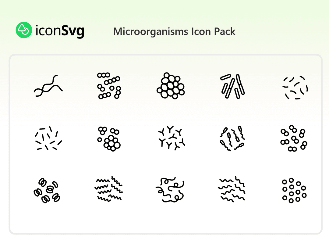 Mikroorganizmalar SVG ikon Paketi