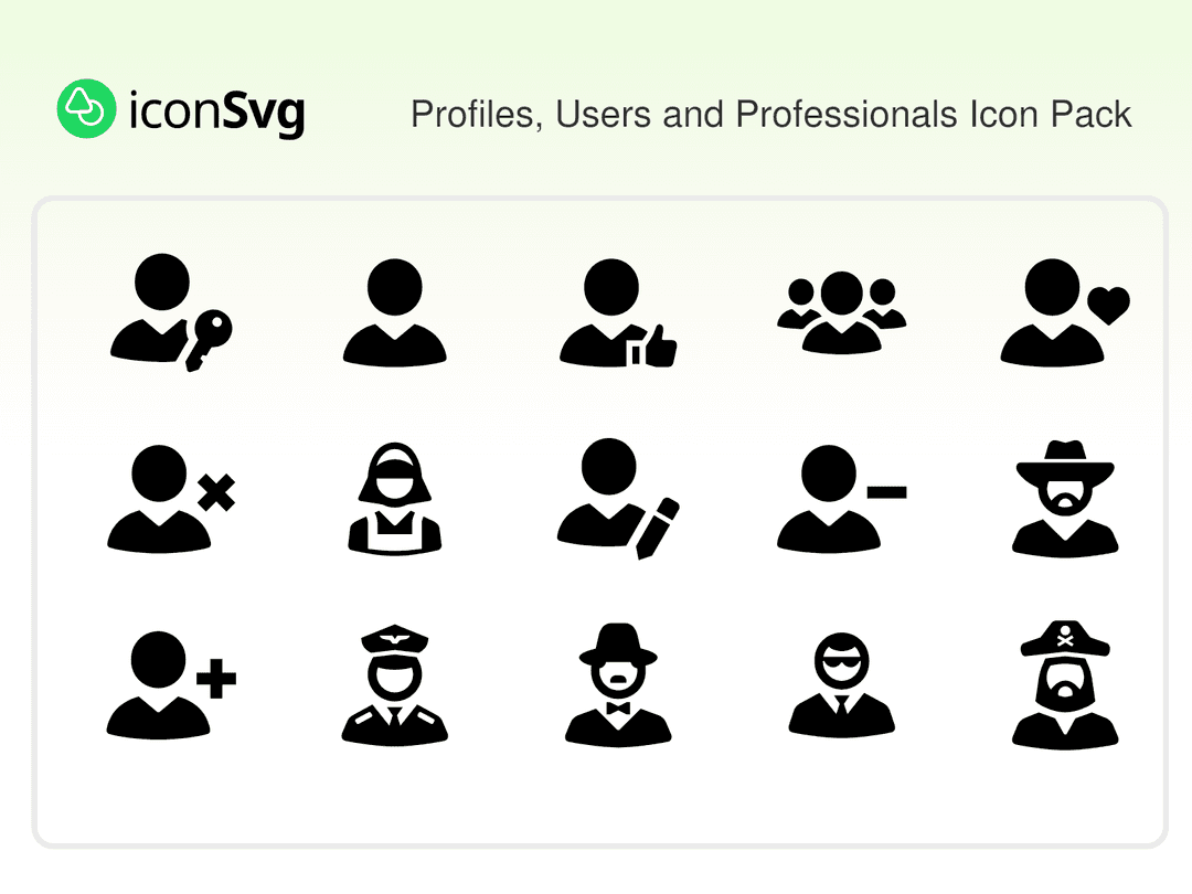 Profiles, Users and Professionals Icon Pack