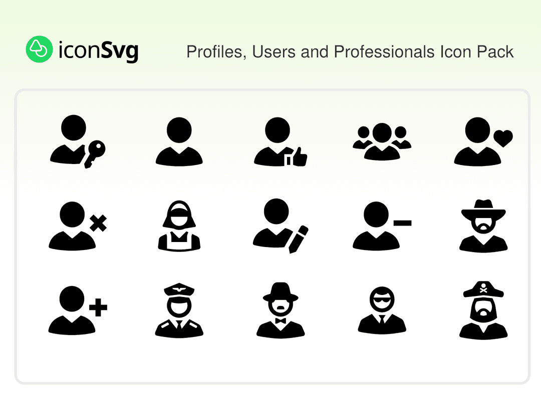Свободный набор значков Профильы, пользователи и специалисты