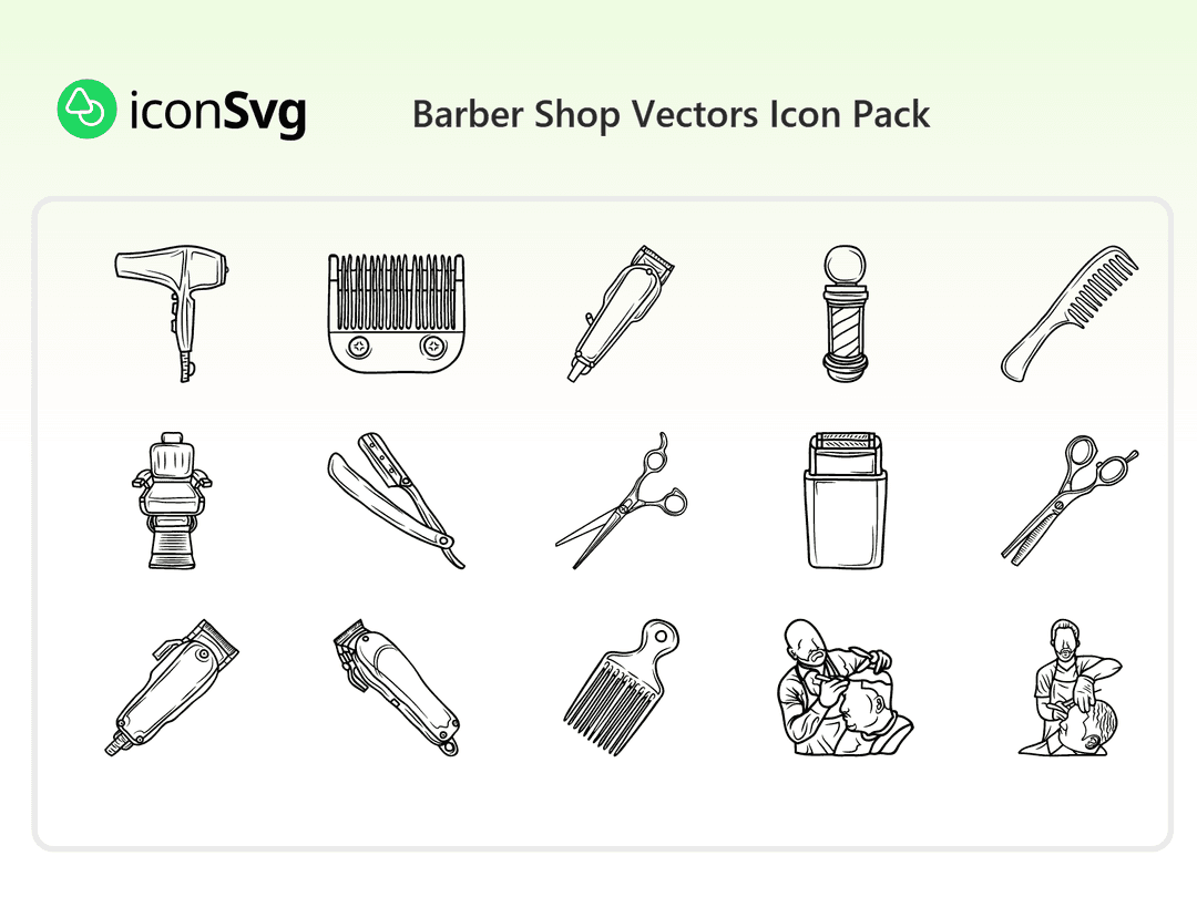 Barber Shop Vectors Icon Pack