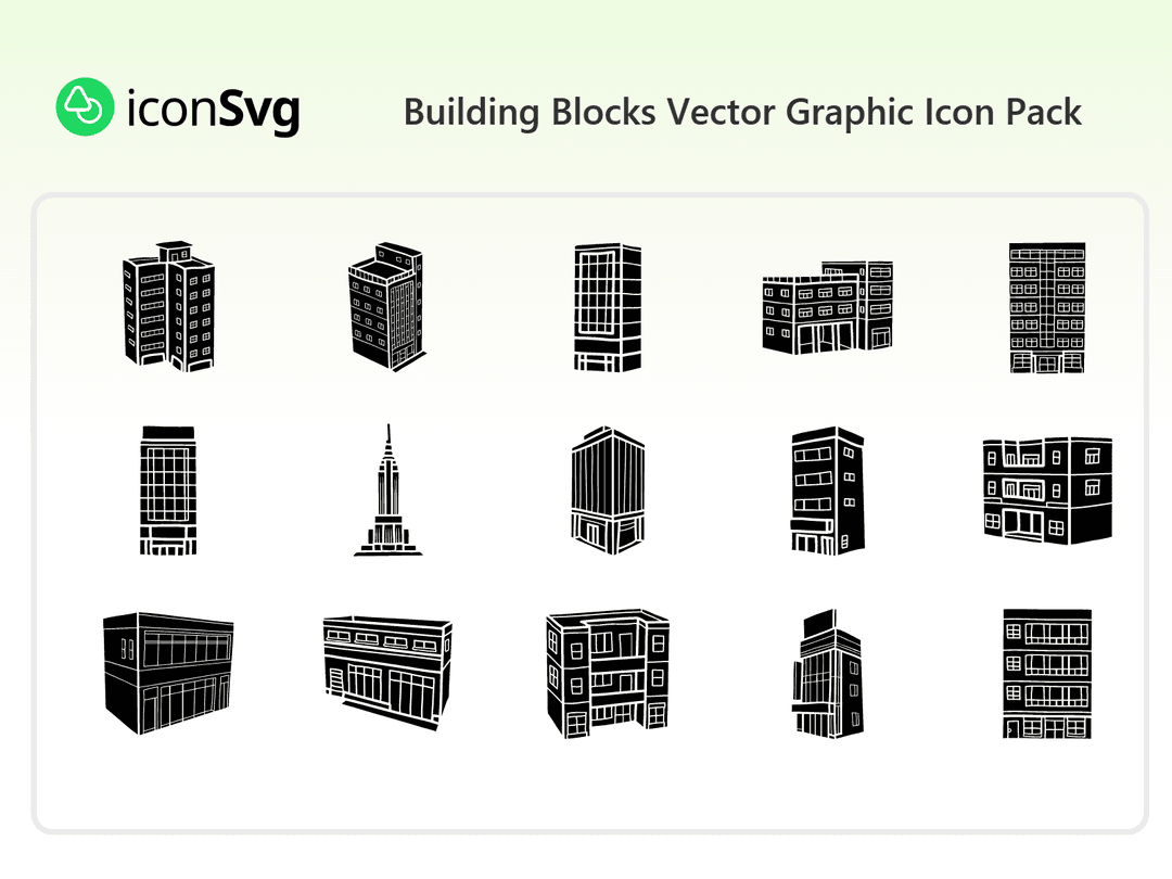 Building Blocks Vector Graphic Icon Pack