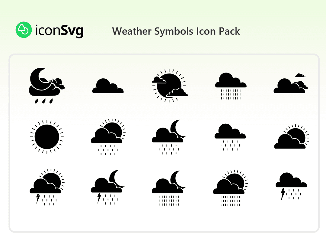 Свободный набор значков Символы погоды
