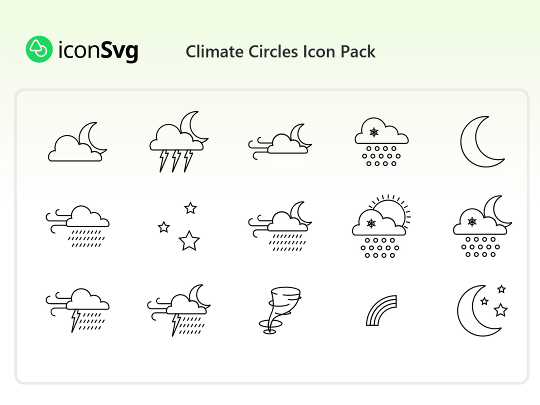 Climate Circles SVG Icon Pack