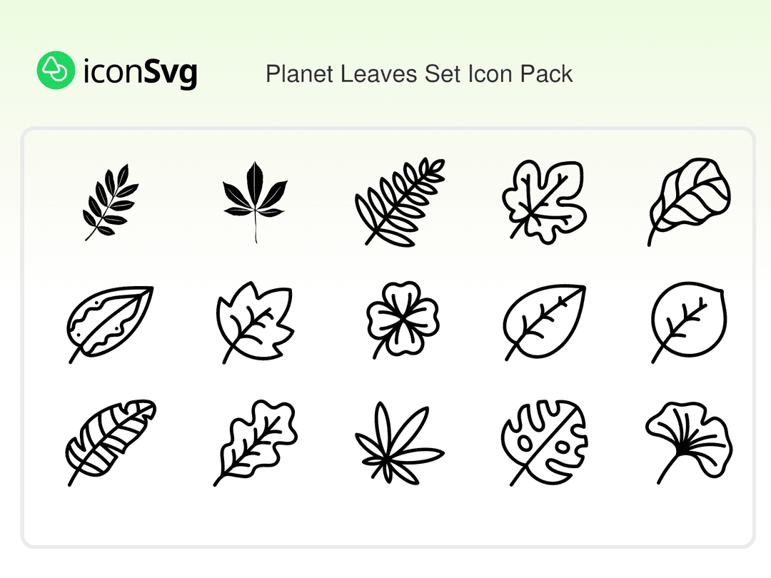 Planet Blätter Set SVG Symbol paket