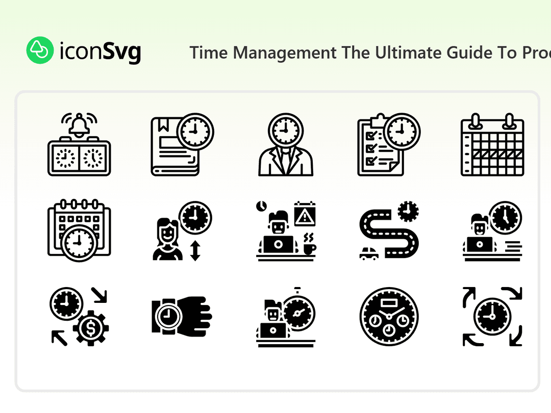 Time Management Productivity  Icon Pack