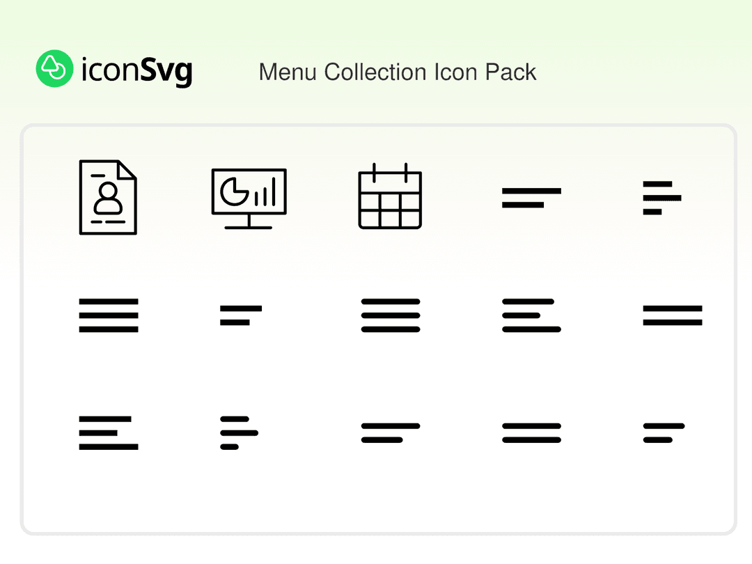 Menu Collection Icon Pack