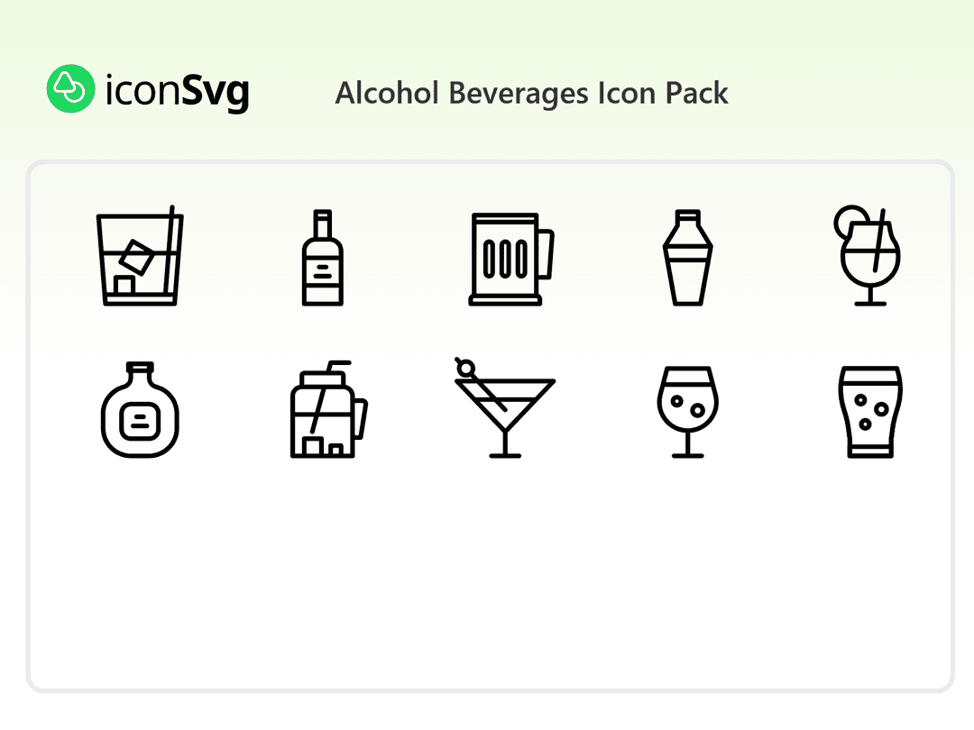 Alcohol Beverages Icon Pack