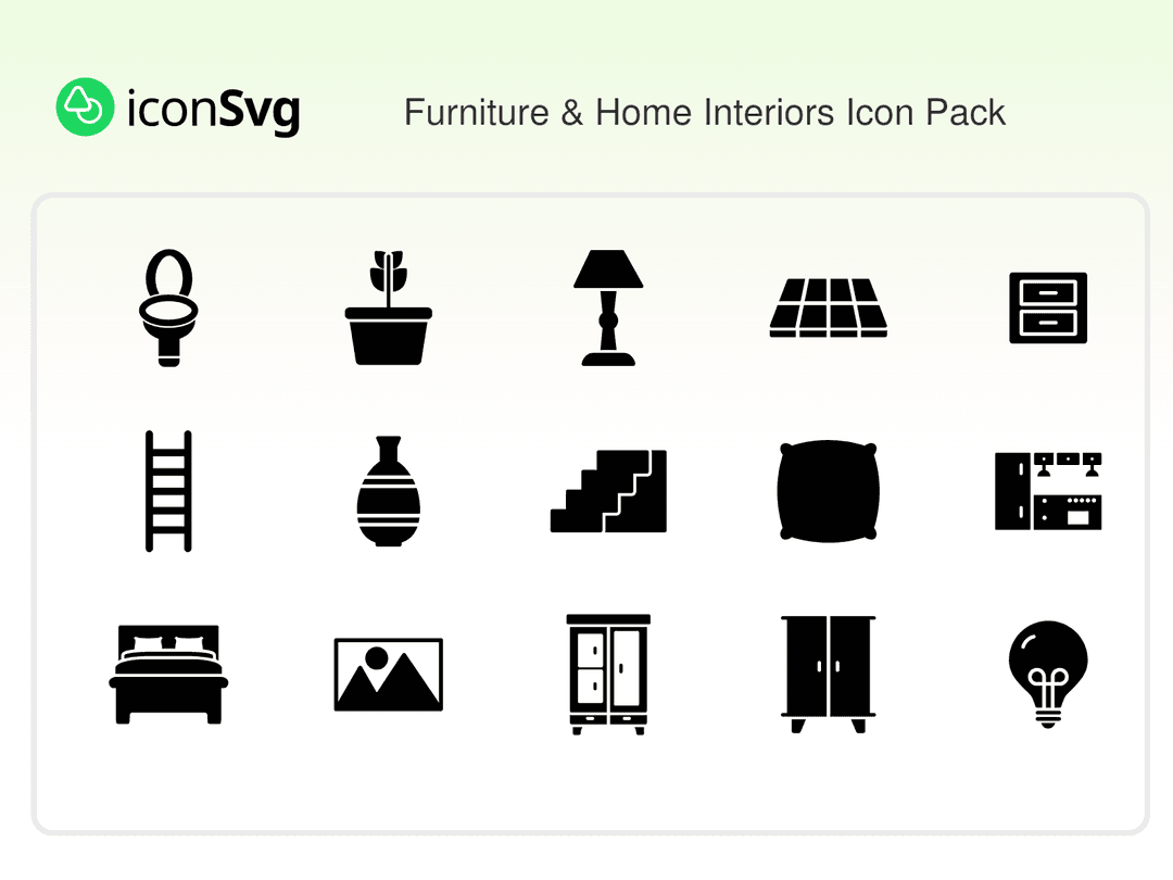 Furniture & Home Interiors Icon Pack