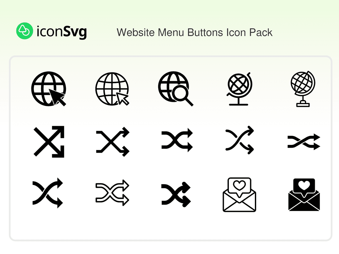 Website Menu Buttons Icon Pack