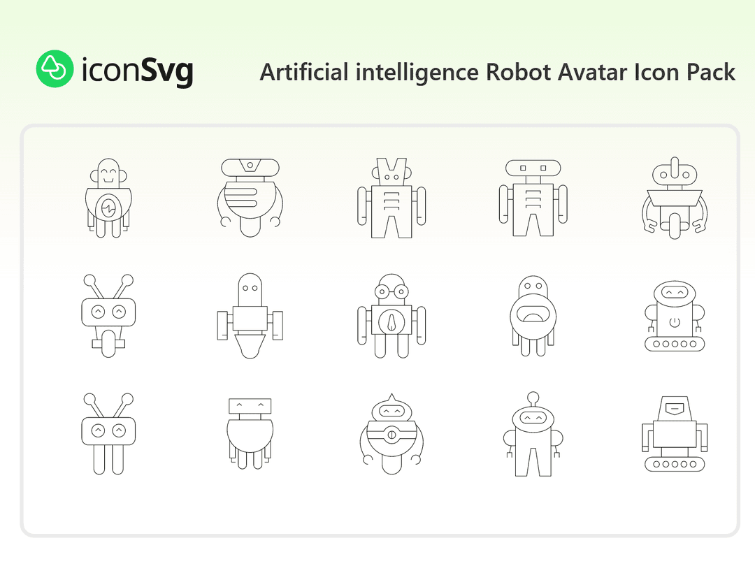 Artificial intelligence Robot Avatar Icon Pack