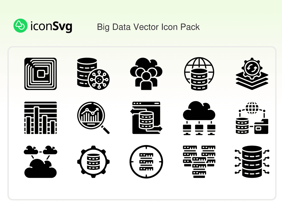 Big-Data-Vektor SVG Symbol paket