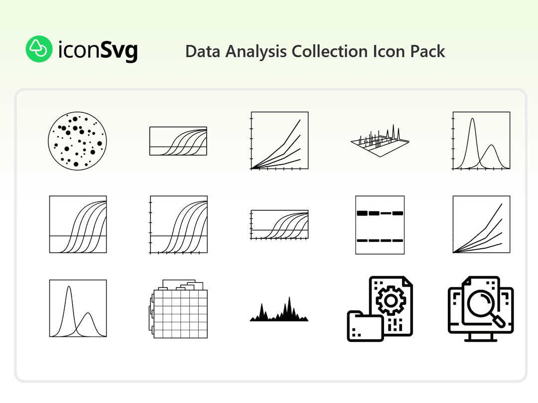 Daten Analyse Sammlung Symbol paket