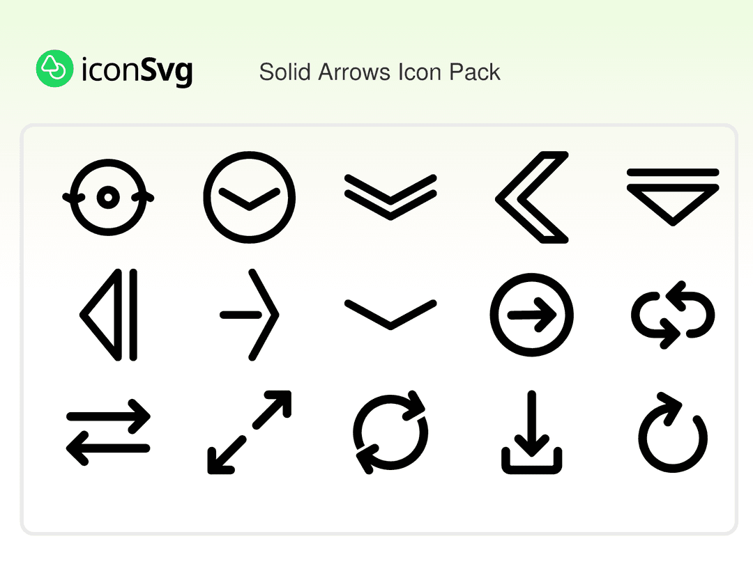 Katı Oklar SVG ikon Paketi