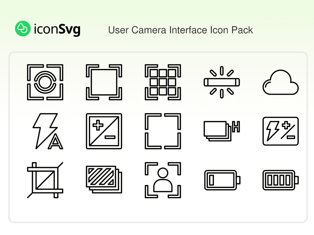 User Camera Interface SVG Icon Pack