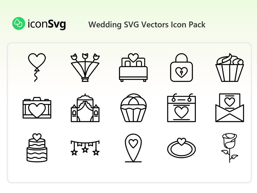Wedding SVG Vectors SVG Icon Pack