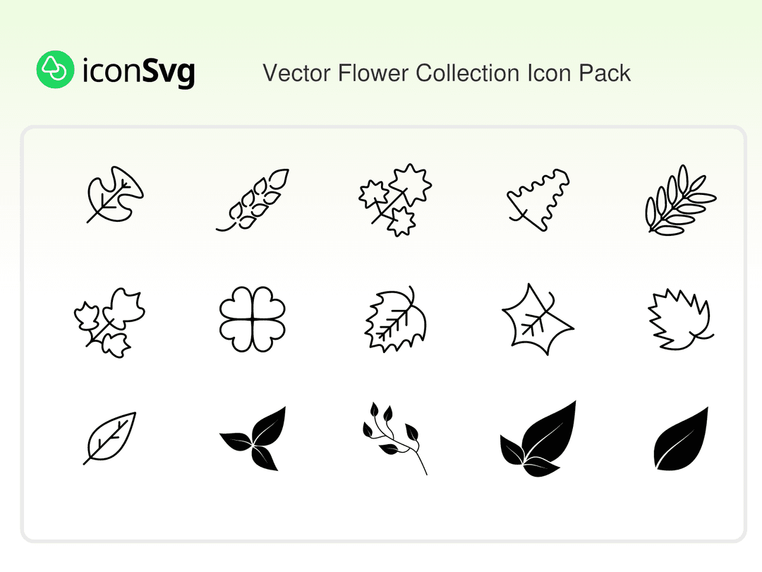 Vector Flower Collection Icon Pack