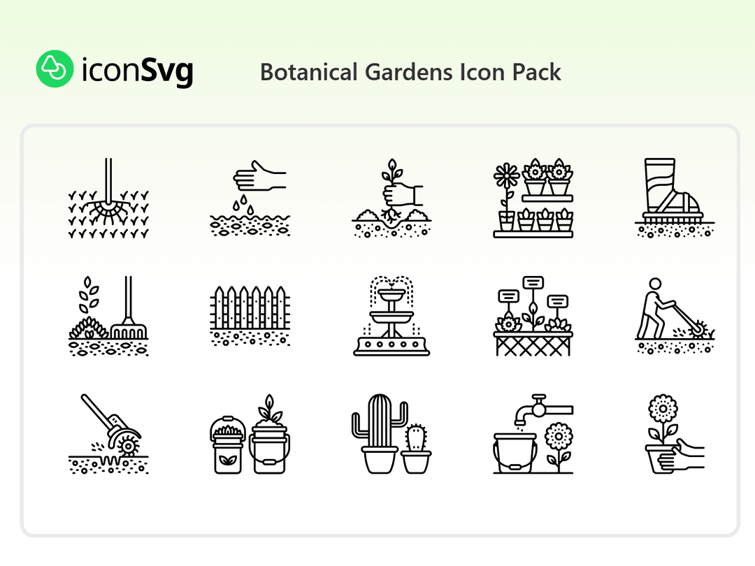 Botanische Gärten Symbol paket