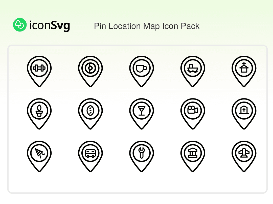 Standort karte pin SVG Symbol paket