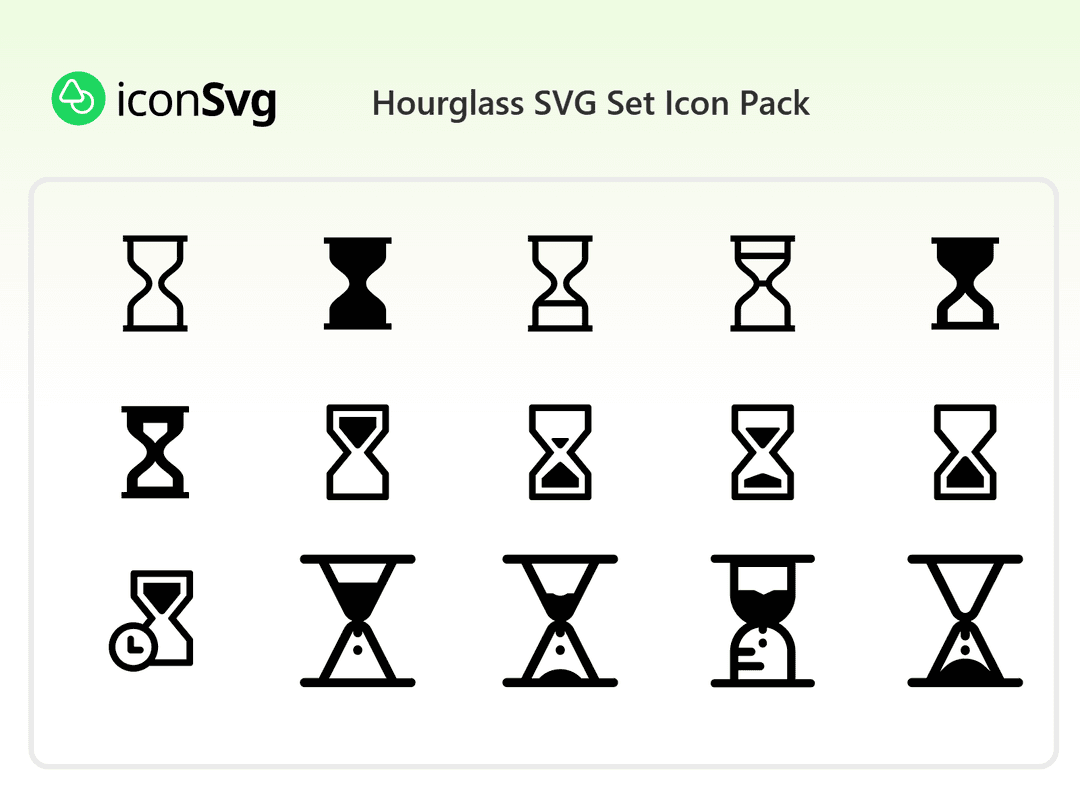 Hourglass SVG Set Icon Pack