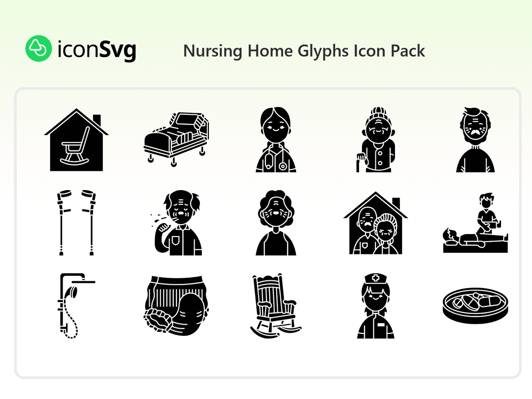 Nursing Home Glyphs Icon Pack
