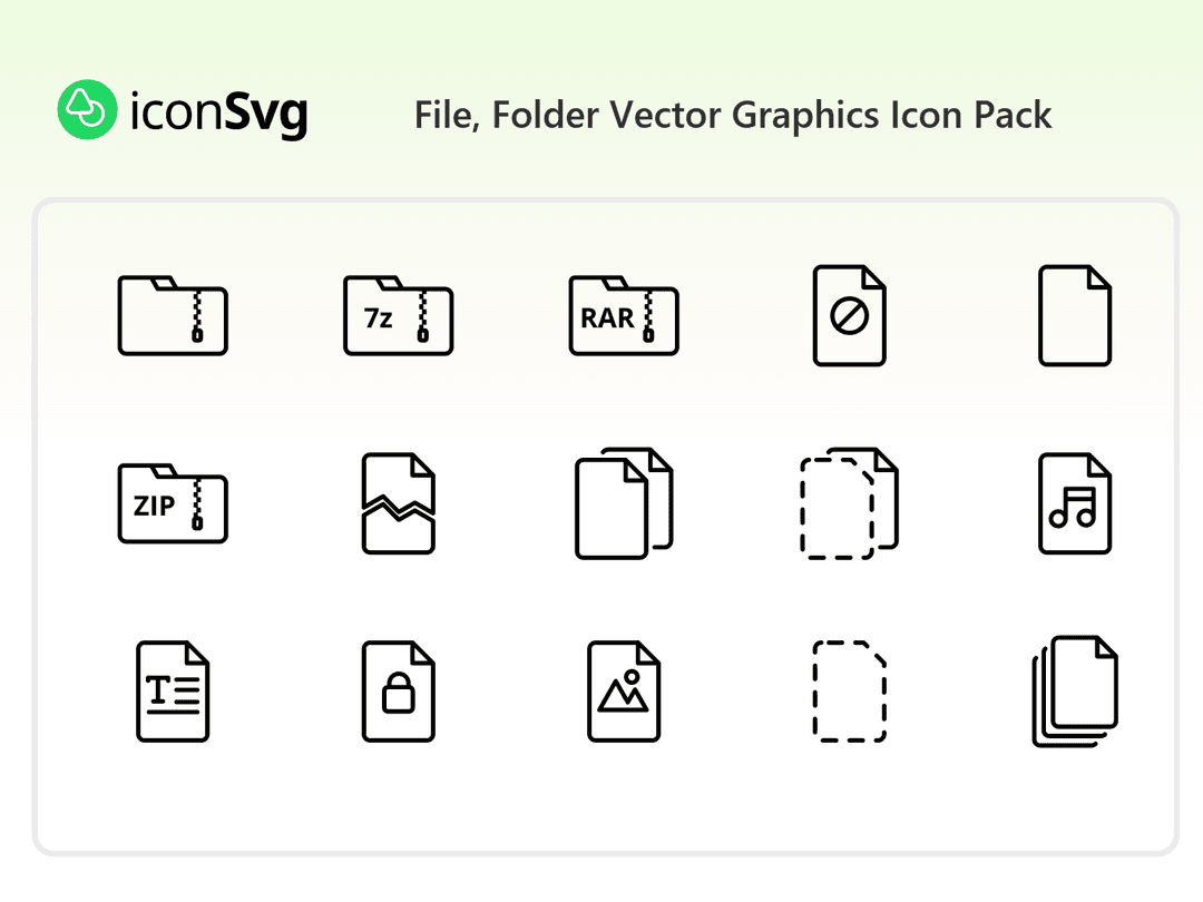 File, Folder Vector Graphics Icon Pack