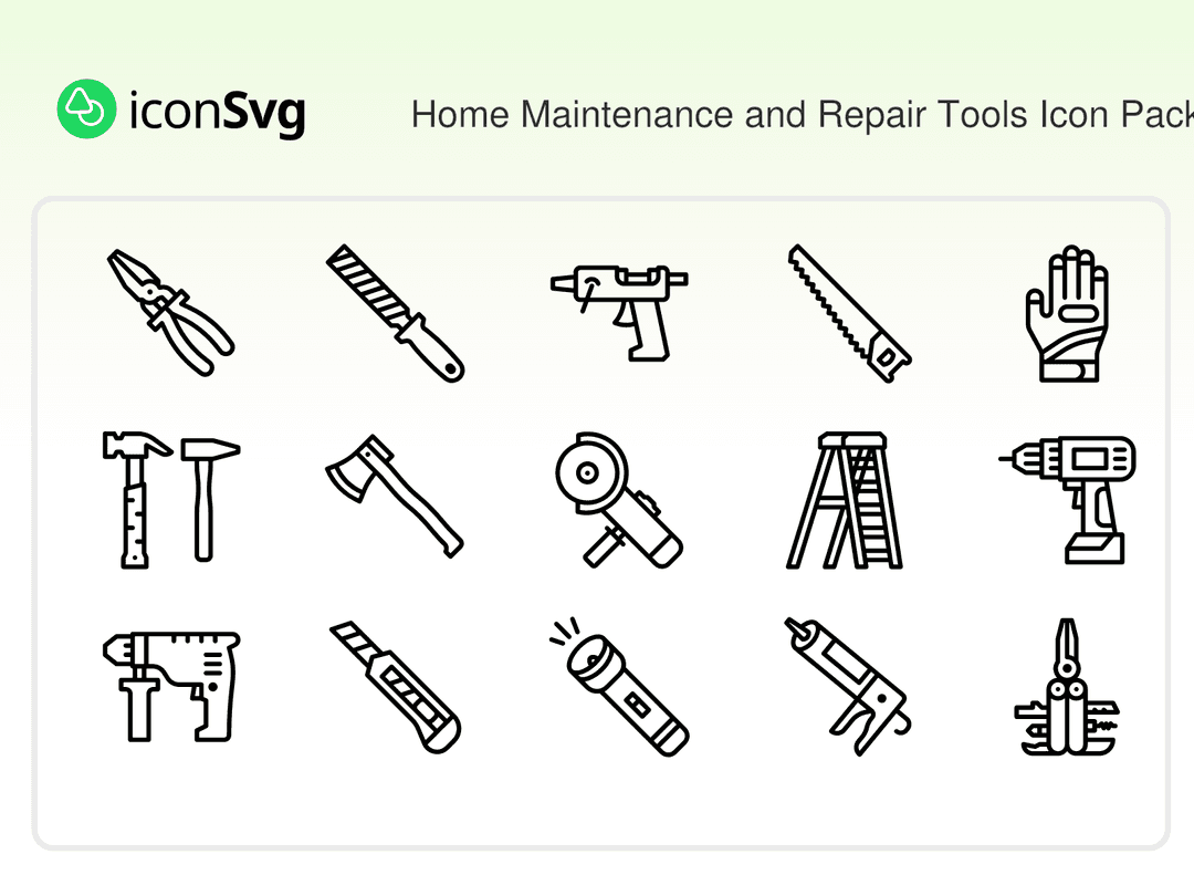 Home Maintenance and Repair Tools Icon Pack