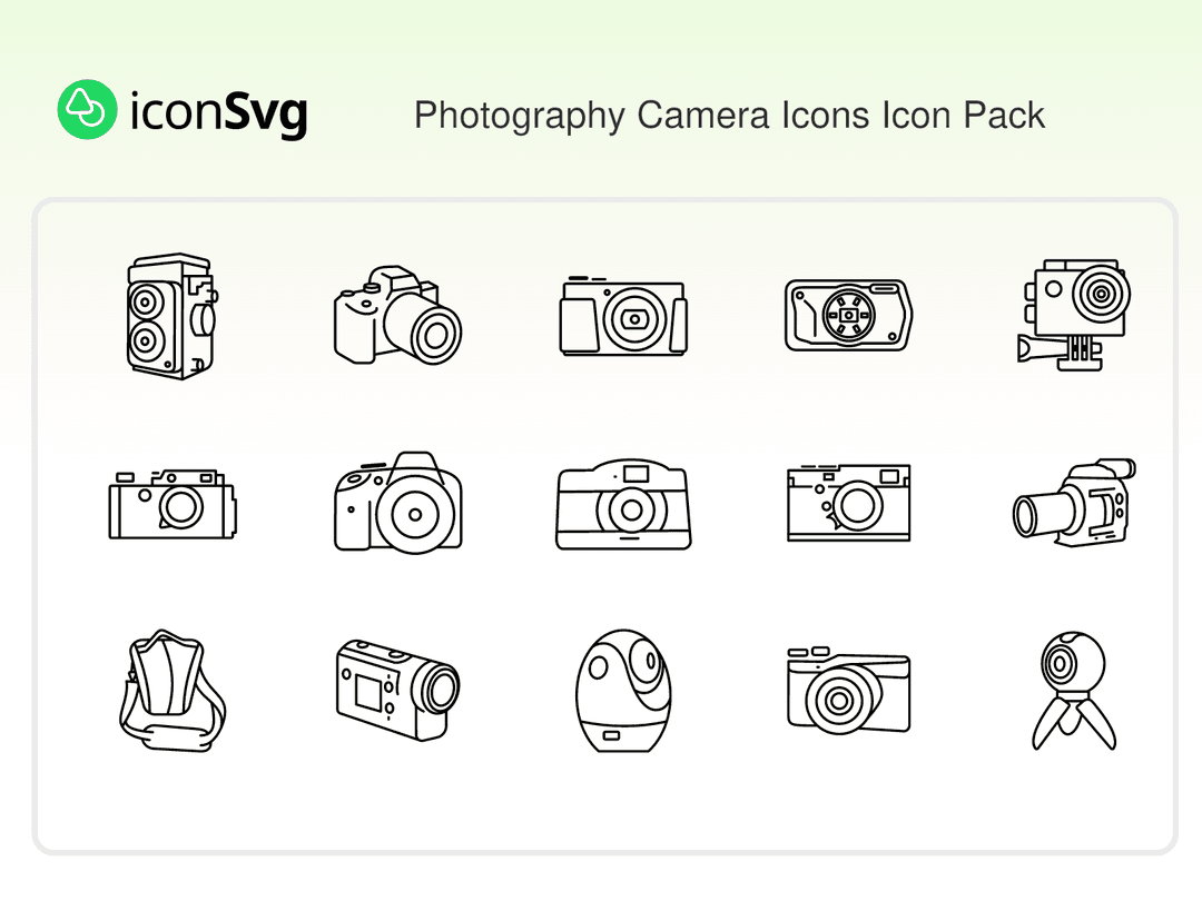 Photography Camera Icons Icon Pack