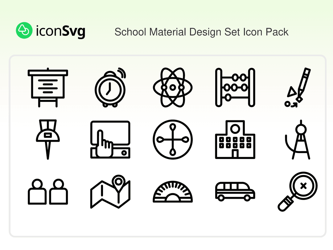 Schulmaterial Design Set SVG Symbol paket