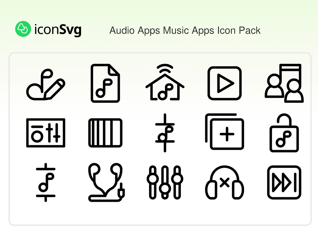 Audio Apps Musik Apps SVG Symbol paket
