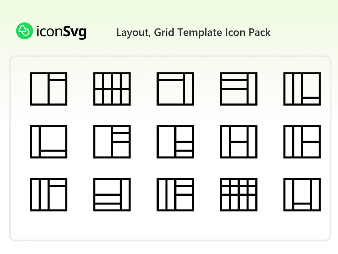 Layout, Grid Template Icon Pack
