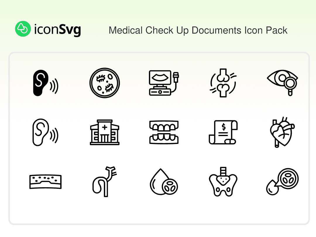 Medical Check Up Documents Icon Pack