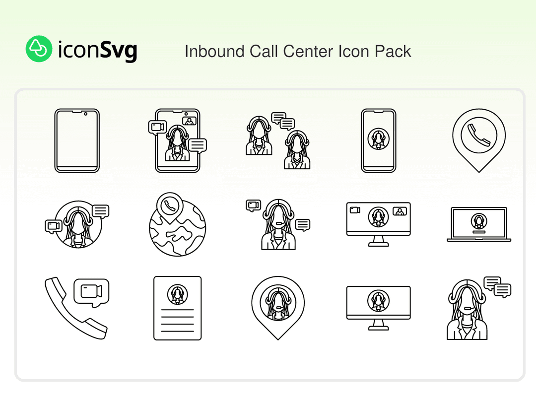 Inbound Call Center Icon Pack