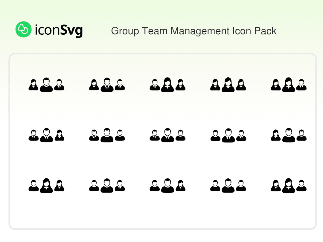 Grup Ekip Yönetimi SVG ikon Paketi